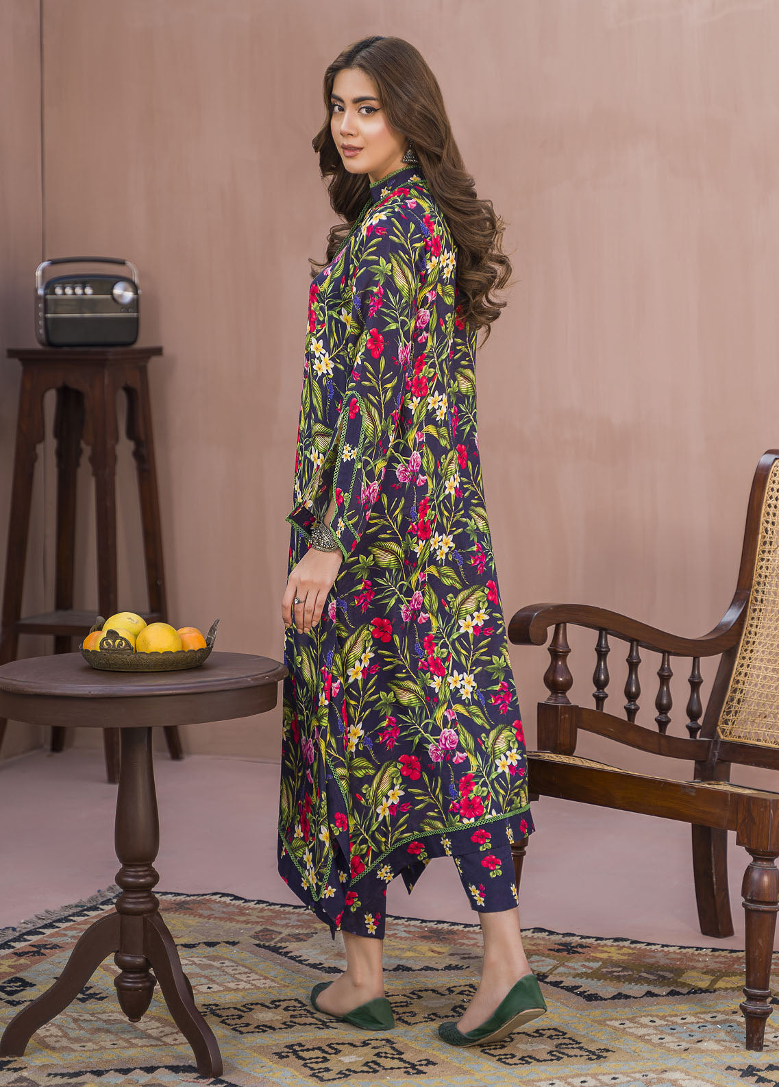 Meerak Pret Printed Raw Silk 2 Piece Suit Sia