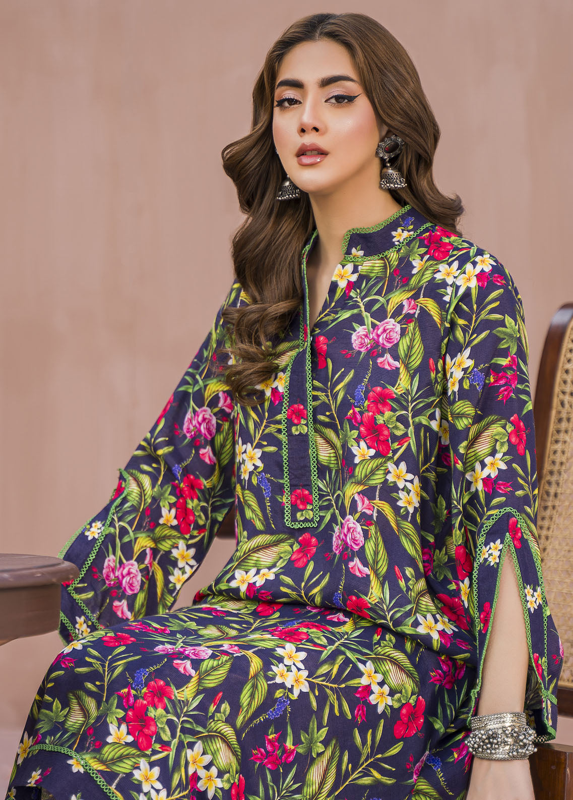 Meerak Pret Printed Raw Silk 2 Piece Suit Sia