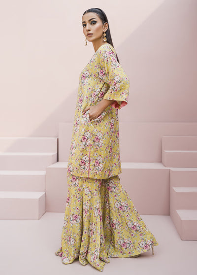 Meerak Pret Printed Raw Silk 2 Piece Suit Silkrose