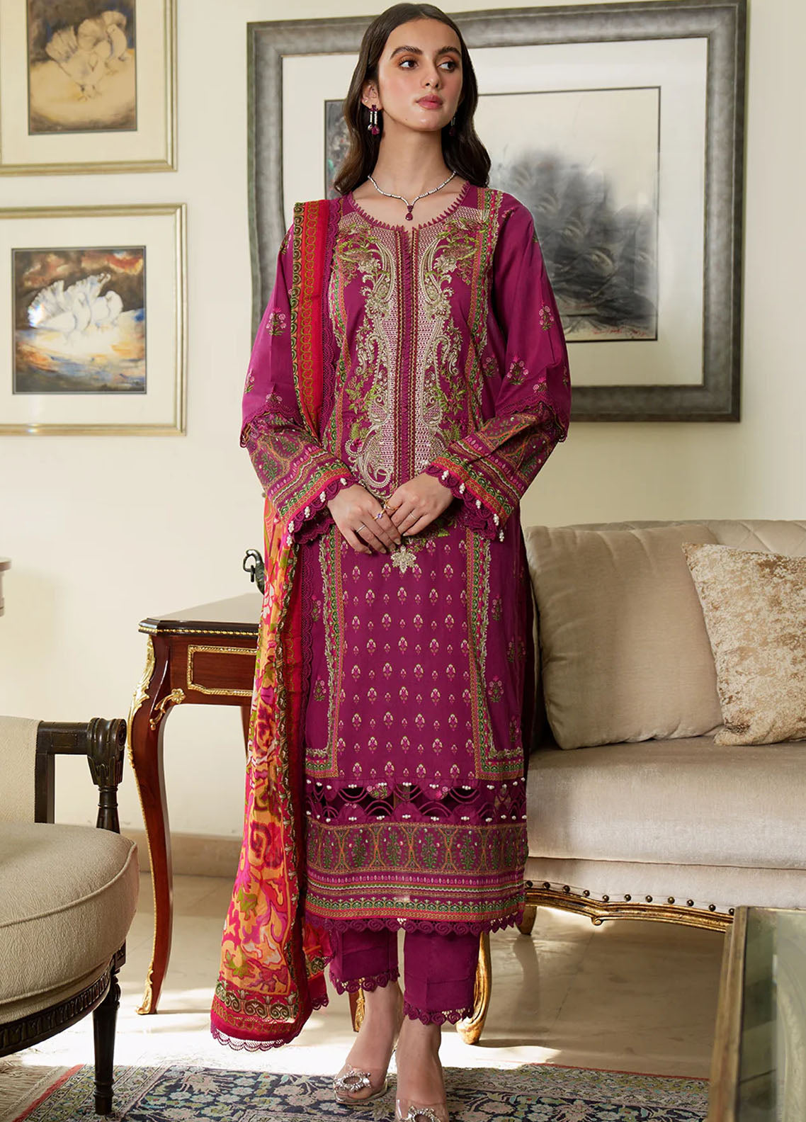 Meerak Unstitched Summer Wine Drop 2 2024 Mushk