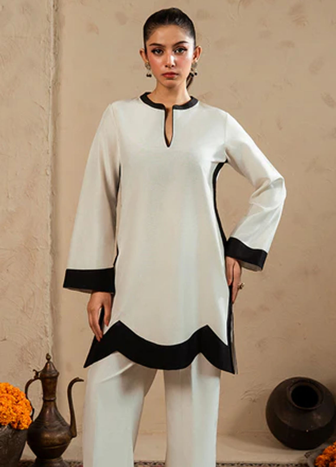 Meeral Pret Plain Raw Silk 2 Piece Suit SOL-001-V2