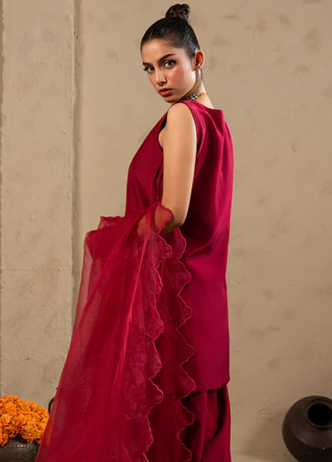 Meeral Pret Plain Raw Silk 2 Piece Suit SOL-003-V2