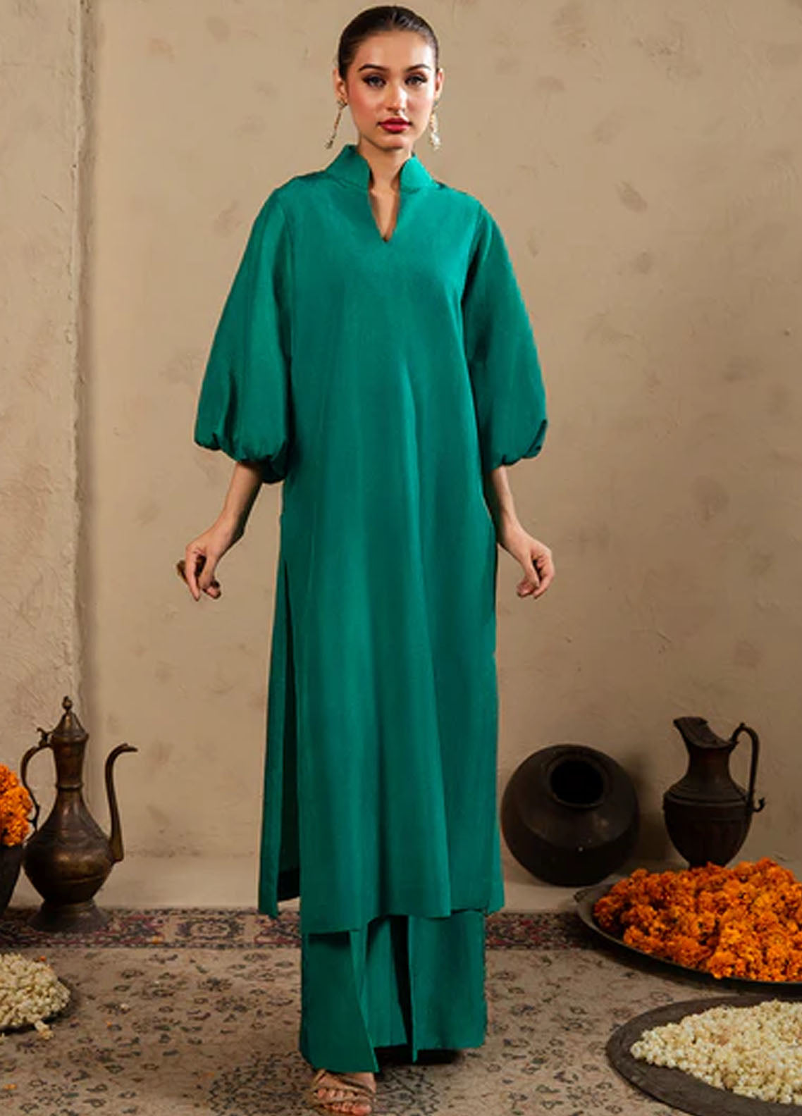 Meeral Pret Plain Raw Silk 2 Piece Suit SOL-004-V2