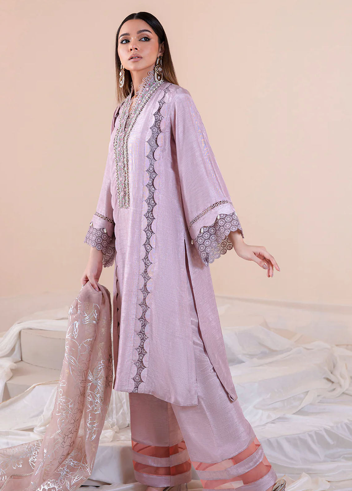 Mehak Yaqoob Pret Embroidered Raw Silk 3 Piece Suit Afra