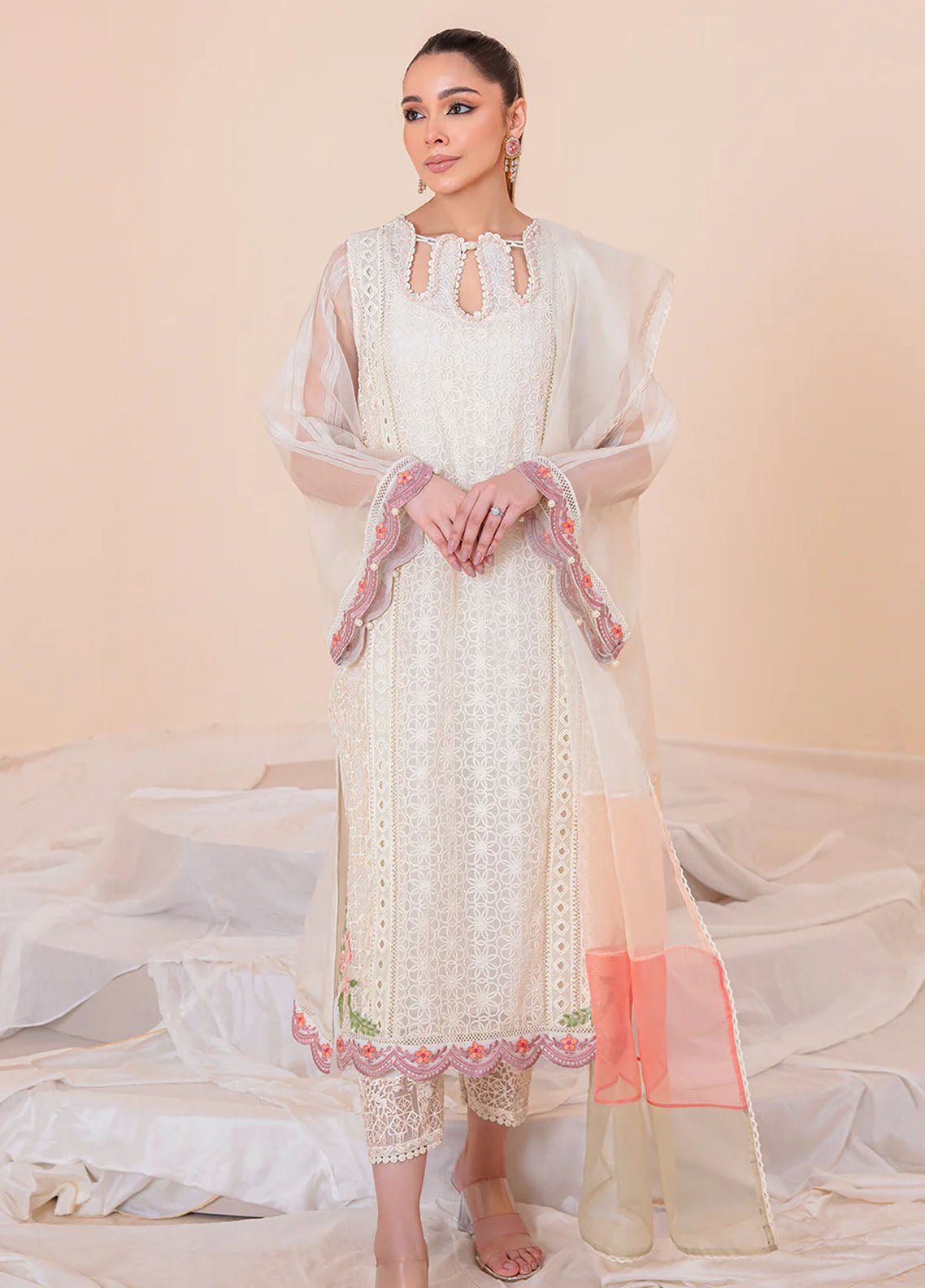 Mehak Yaqoob Pret Embroidered Raw Silk 3 Piece Suit Camilia