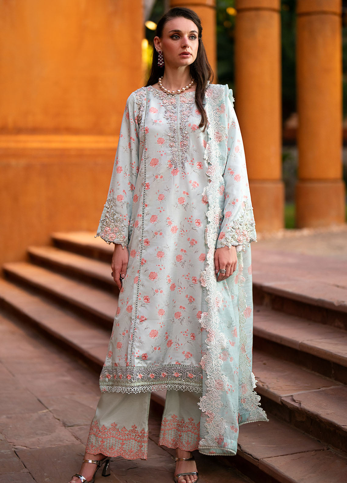 Mehak Yaqoob Pret Embroidered Raw Silk 3 Piece Suit Reya