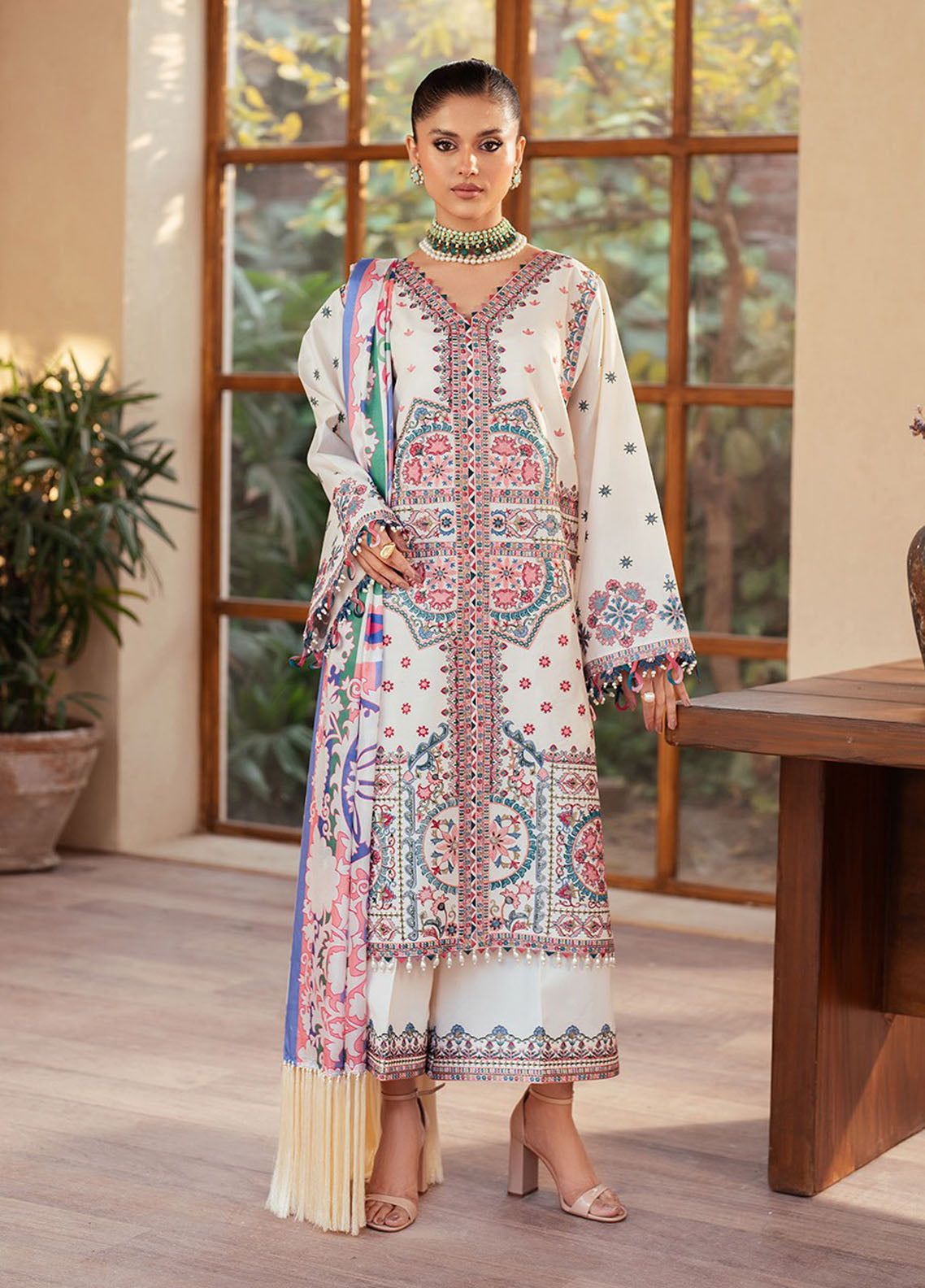 Mehroze by Bin Ilyas Embroidered Lawn Suit Unstitched 3 Piece BI25MS 92 A