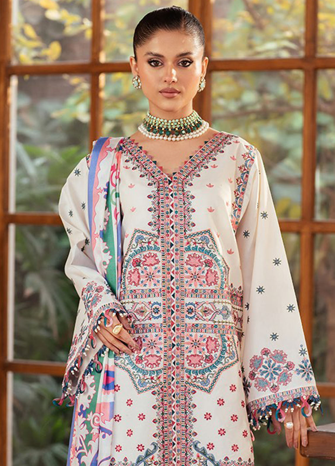 Mehroze by Bin Ilyas Embroidered Lawn Suit Unstitched 3 Piece BI25MS 92 A