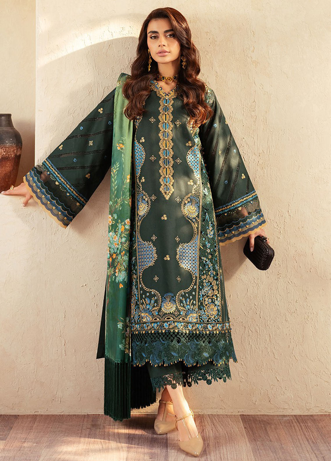 Mehroze by Bin Ilyas Embroidered Lawn Suit Unstitched 3 Piece BI25MS 94 A