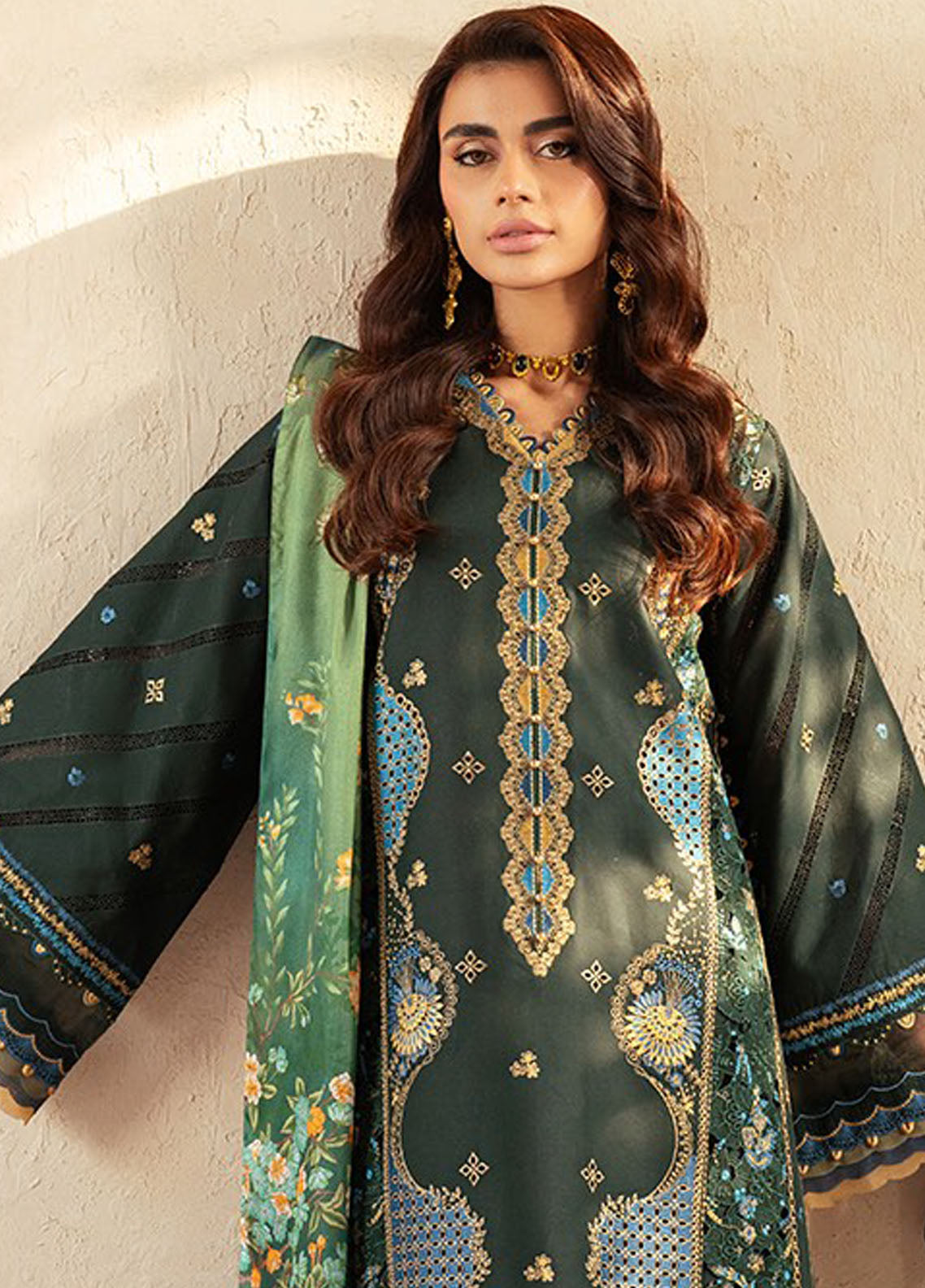 Mehroze by Bin Ilyas Embroidered Lawn Suit Unstitched 3 Piece BI25MS 94 A