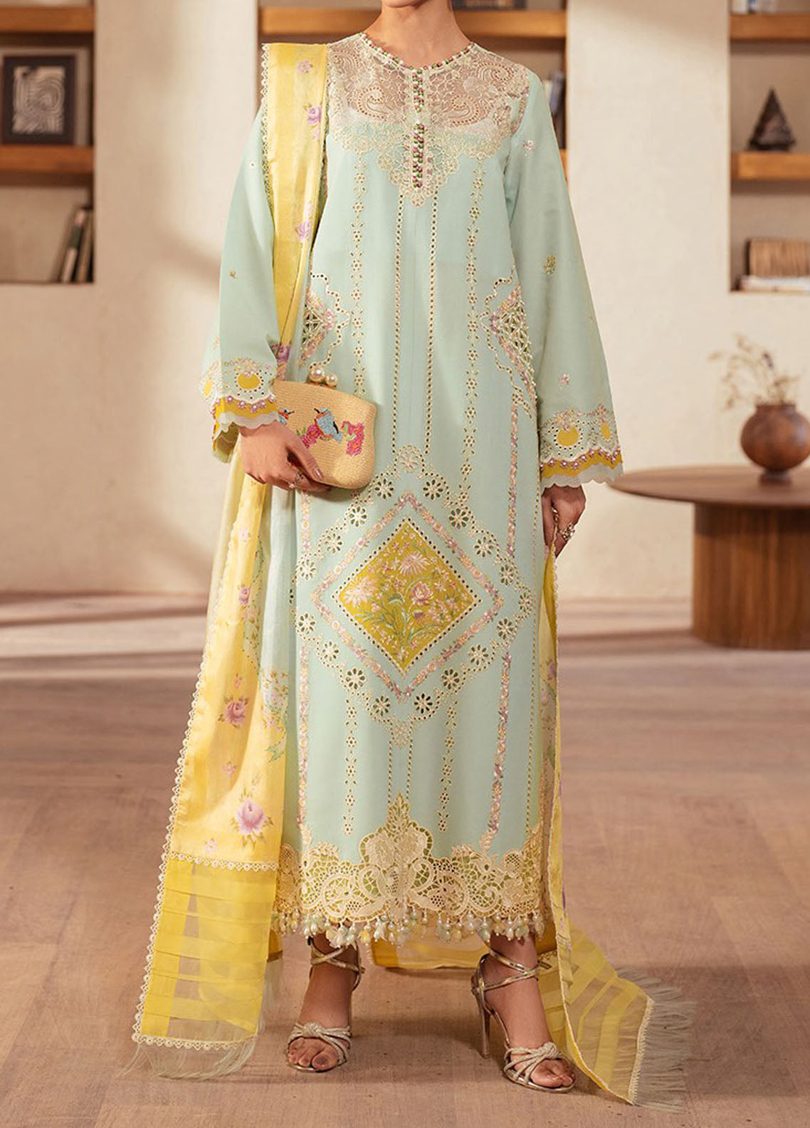 Mehroze by Bin Ilyas Embroidered Lawn Suit Unstitched 3 Piece BI25MS 96 B