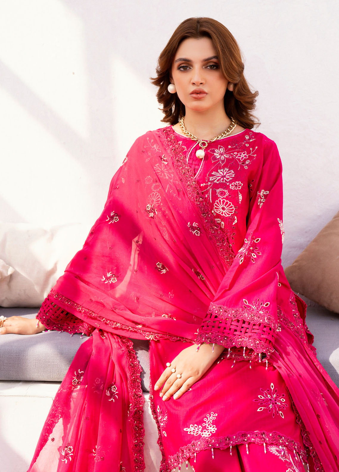 Mellisa By Emaan Adeel Unstitched Lawn Collection 2024 ME-04 Ash