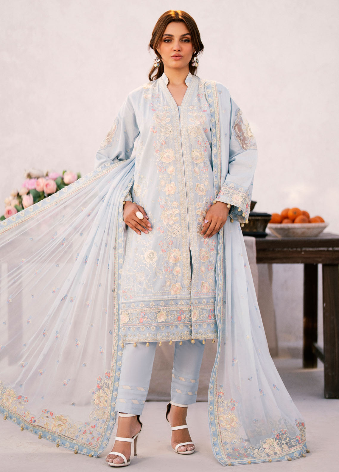 Mellisa By Emaan Adeel Unstitched Lawn Collection 2024 ME-08 Dora