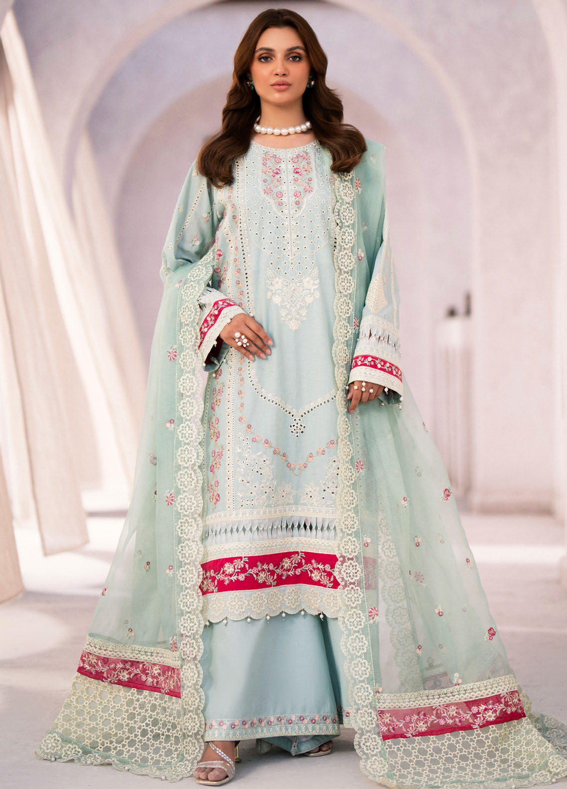 Mellisa By Emaan Adeel Unstitched Lawn Collection 2024 ME-10 Brie