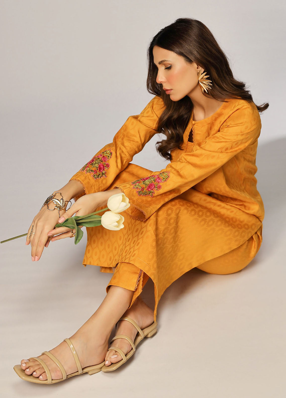 Shahzeb Textiles Pret Embroidered Jacquard 2 Piece Suit Lavender