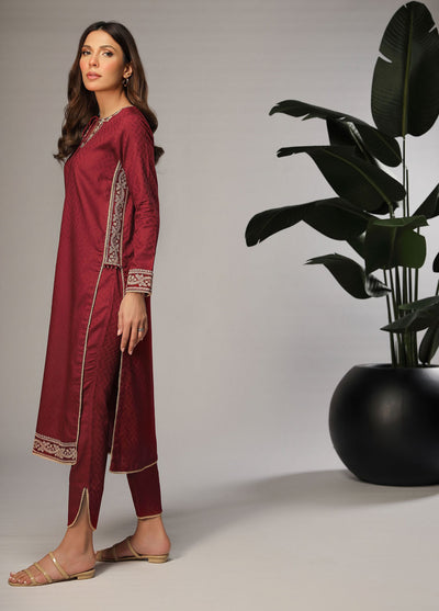 Shahzeb Textiles Pret Embroidered Jacquard 2 Piece Suit Tuscan