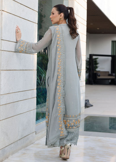 Merakish By Shahzeb Textiles Luxury Chiffon Collection 2024 Vol-12 Spanish Gray