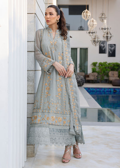 Merakish By Shahzeb Textiles Luxury Chiffon Collection 2024 Vol-12 Spanish Gray