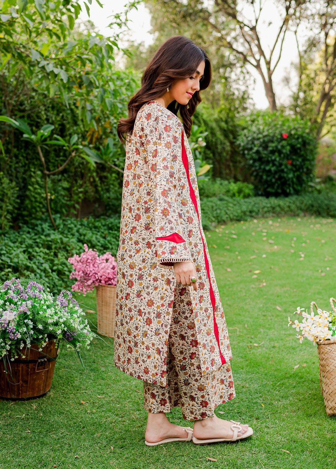 Naayas Pret Embroidered Lawn 2 Piece Suit NS23M Reblue