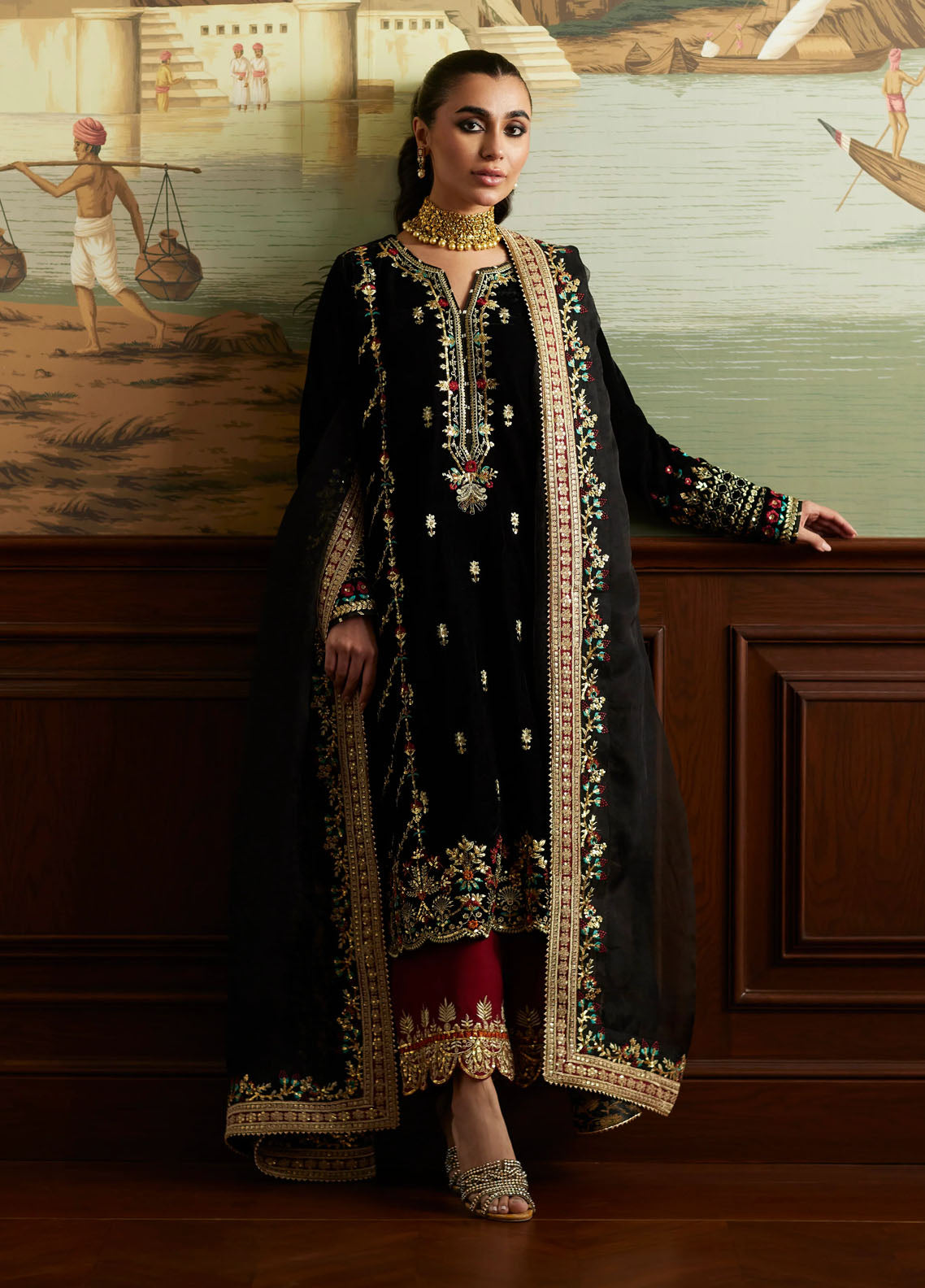 Mina Hasan Velvet Luxe Formals Collection 2024 Jahan