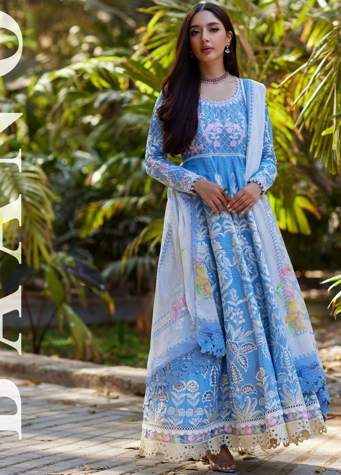 Mina Hasan Embroidered Lawn Suits Unstitched 3 Piece MNH25LL Baano