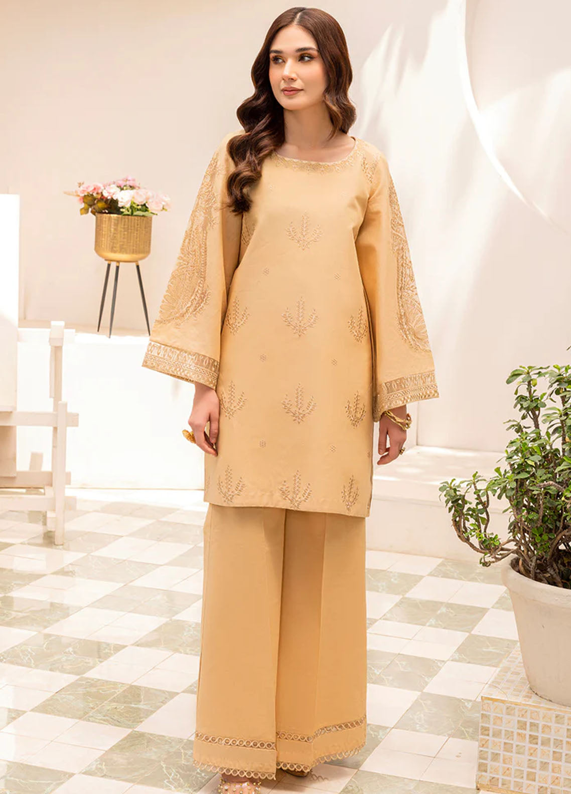 Mohagni Pret Embroidered Cotton 2 Piece Suit LEF-09