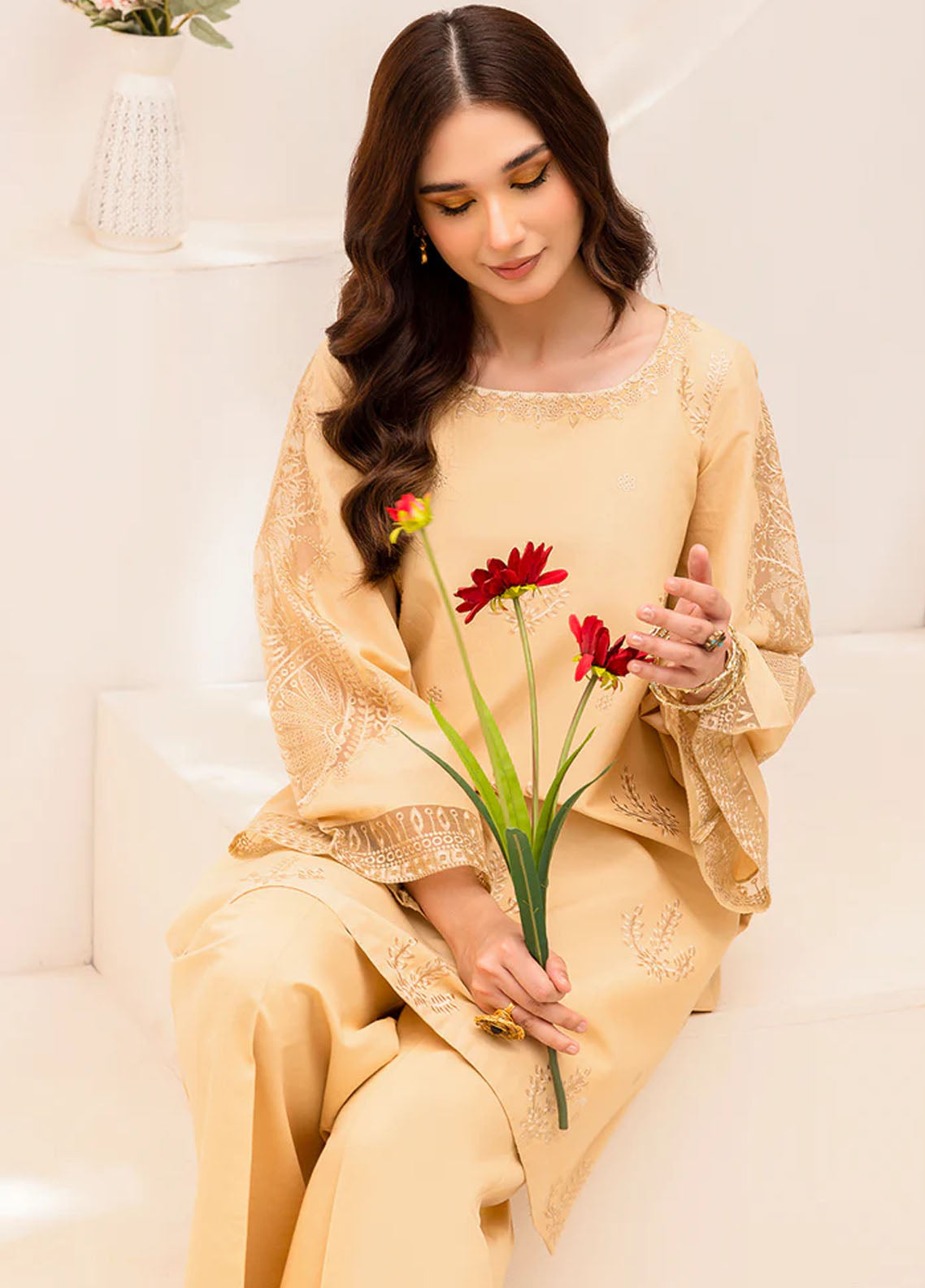 Mohagni Pret Embroidered Cotton 2 Piece Suit LEF-09