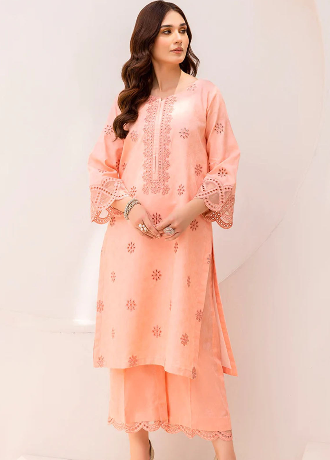 Mohagni Pret Embroidered Jacquard 2 Piece Suit LEF-11