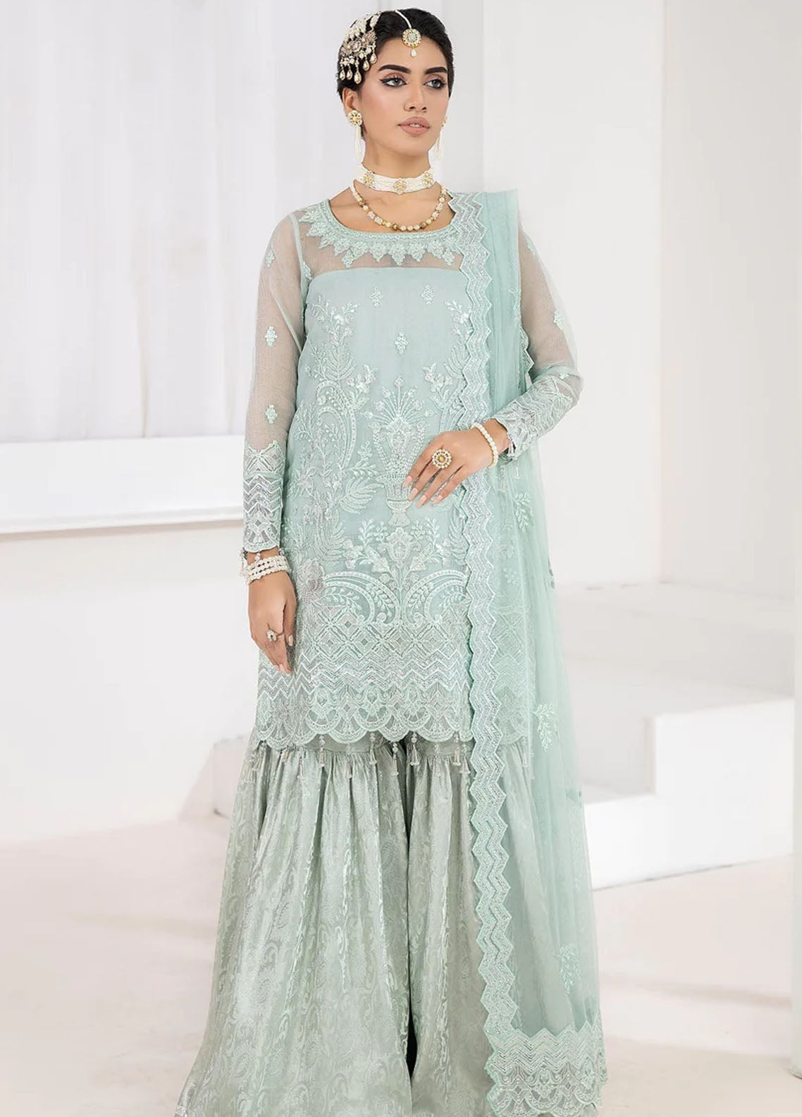 Mohagni Pret Embroidered Net 3 Piece Suit MGP-11