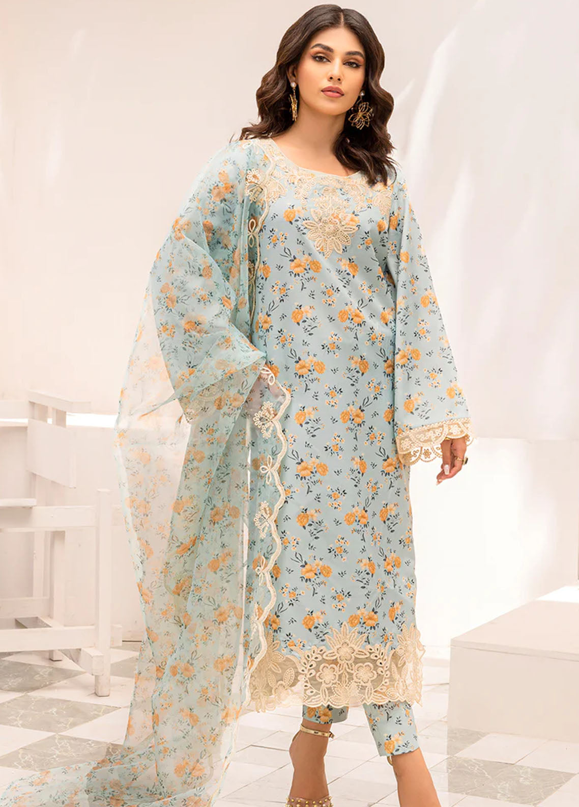 Mohagni Pret Embroidered Lawn 3 Piece Suit PLS-32