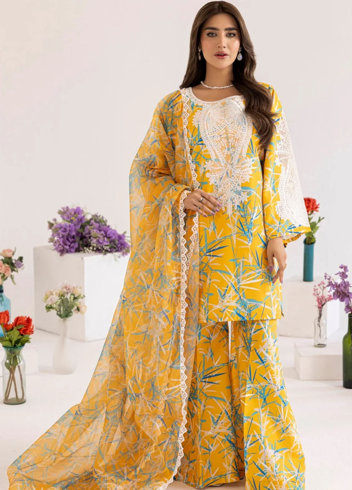 Mohagni Tulip Unstitched Lawn Collection 2024 PLS-127