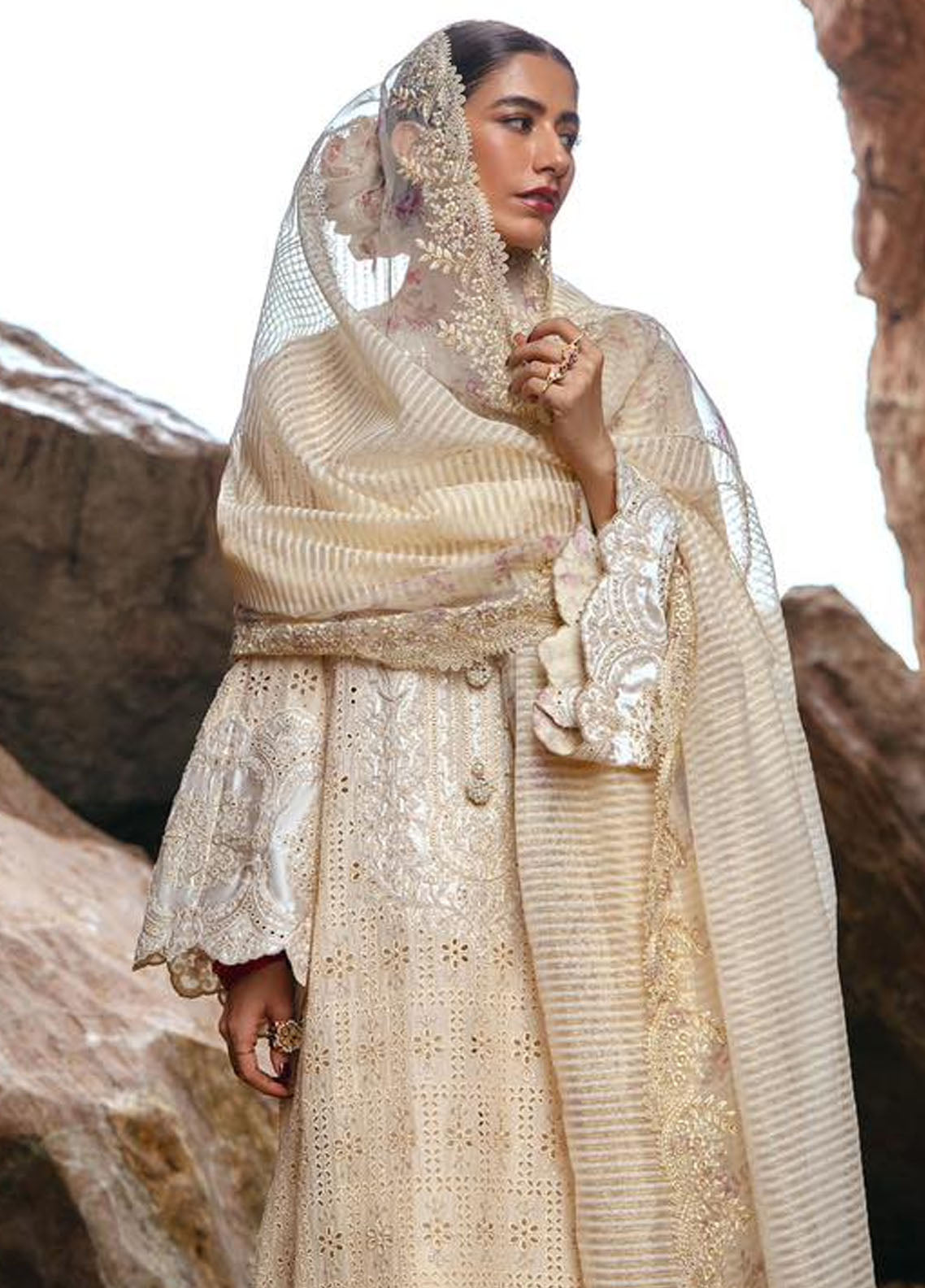 Mohsin Naveed Ranjha Festive Lawn Collection 2024 MFL-012 Nara