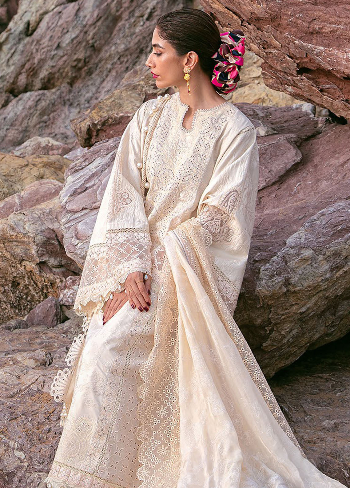 Mohsin Naveed Ranjha Festive Lawn Collection 2024 MFL-014 Dariya