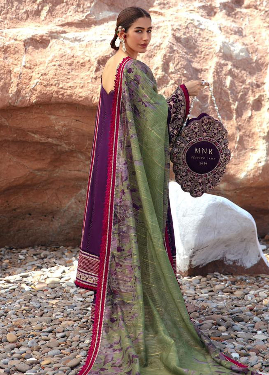 Mohsin Naveed Ranjha Festive Lawn Collection 2024 MFL-016 Gul-E-Lala