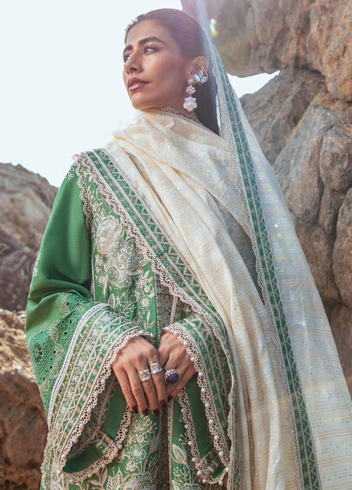 Mohsin Naveed Ranjha Festive Lawn Collection 2024 MFL-017 Zariya