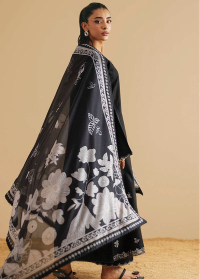 Monochrome by Seran Embroidered Lawn Suits Unstitched 3 Piece SN25MC D-04 Noire