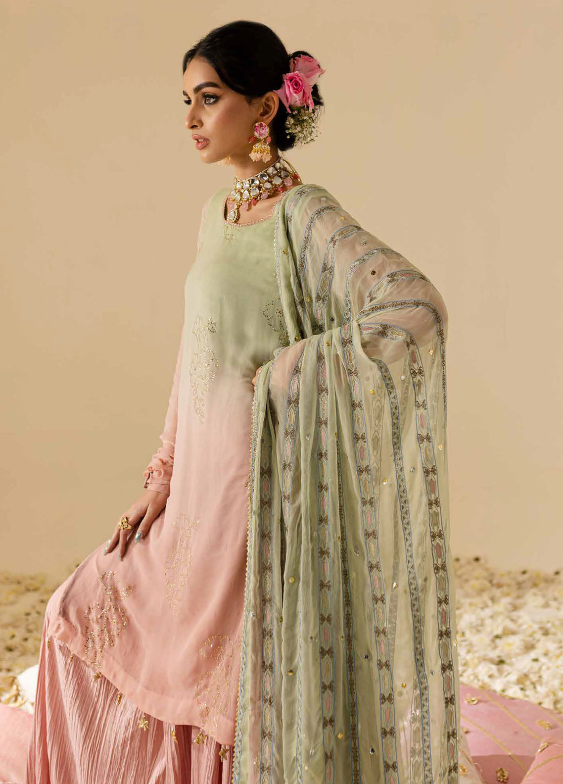 Mukeshkari by Nureh Embroidered Chiffon Suit Unstitched 4 Piece MK-07