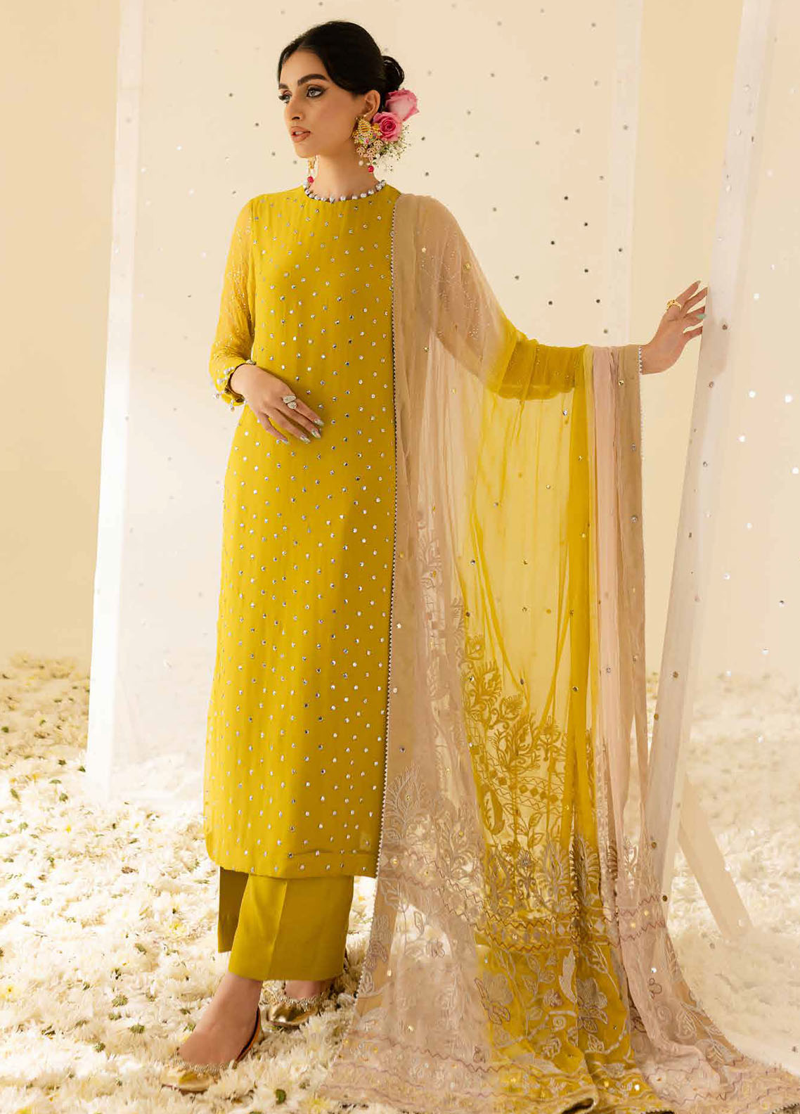 Mukeshkari by Nureh Embroidered Chiffon Suit Unstitched 4 Piece MK-08