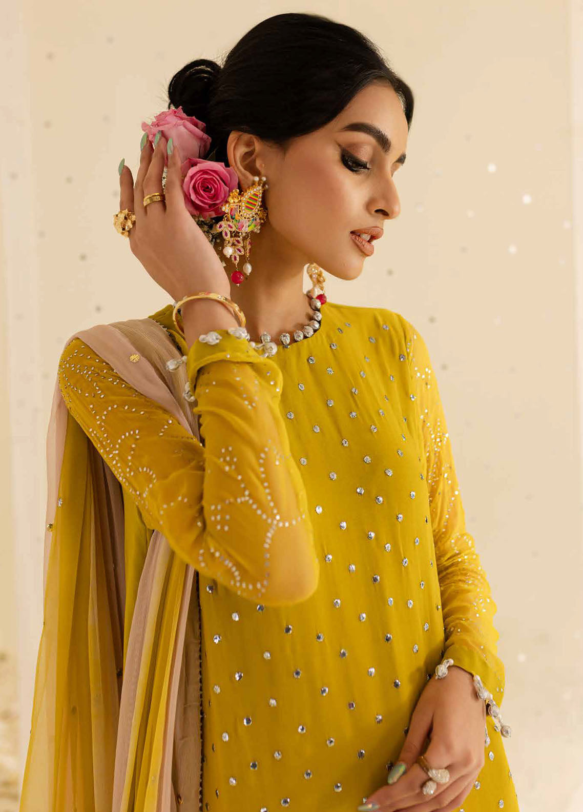 Mukeshkari by Nureh Embroidered Chiffon Suit Unstitched 4 Piece MK-08