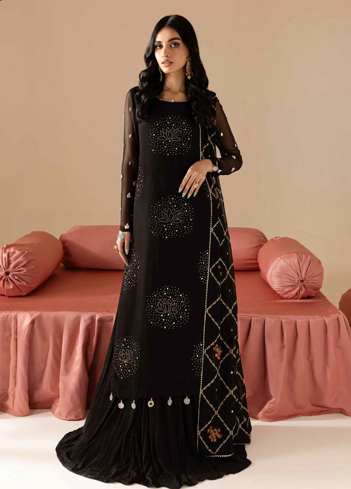 Mukeshkari by Nureh Embroidered Chiffon Suit Unstitched 4 Piece MK-12