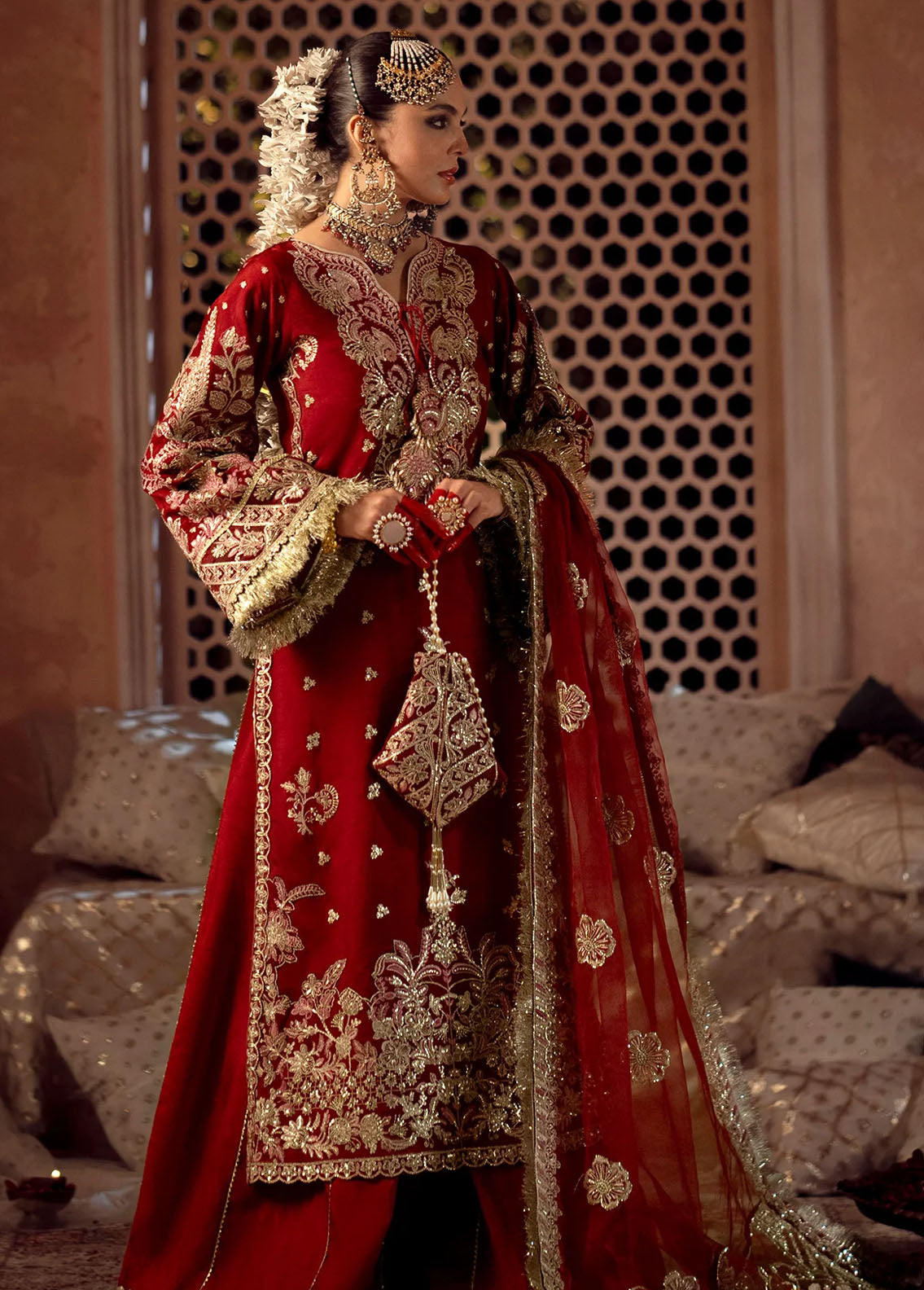 Mushk The Silk Edit By Ajr Couture Wedding Collection 2024 ASE-08 Gulab