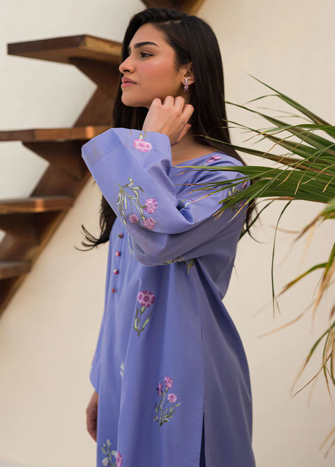 Mushq Pret Embroidered Cotton 2 Piece Suit MPBEM230108 Lily Vine