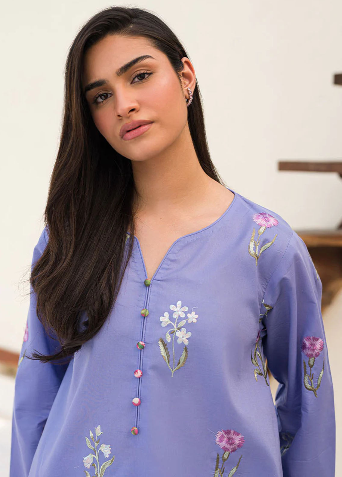 Mushq Pret Embroidered Cotton 2 Piece Suit MPBEM230108 Lily Vine