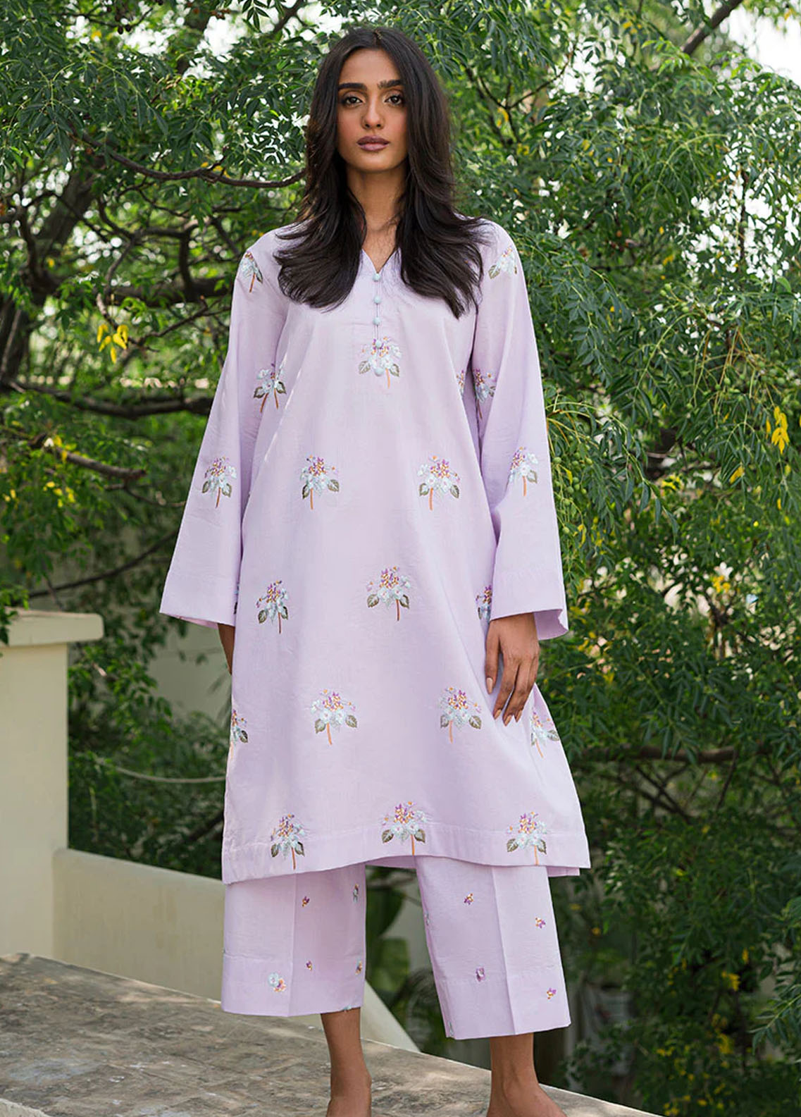 Mushq Pret Embroidered Cotton 2 Piece Suit MPBEM230109 Petal Dance