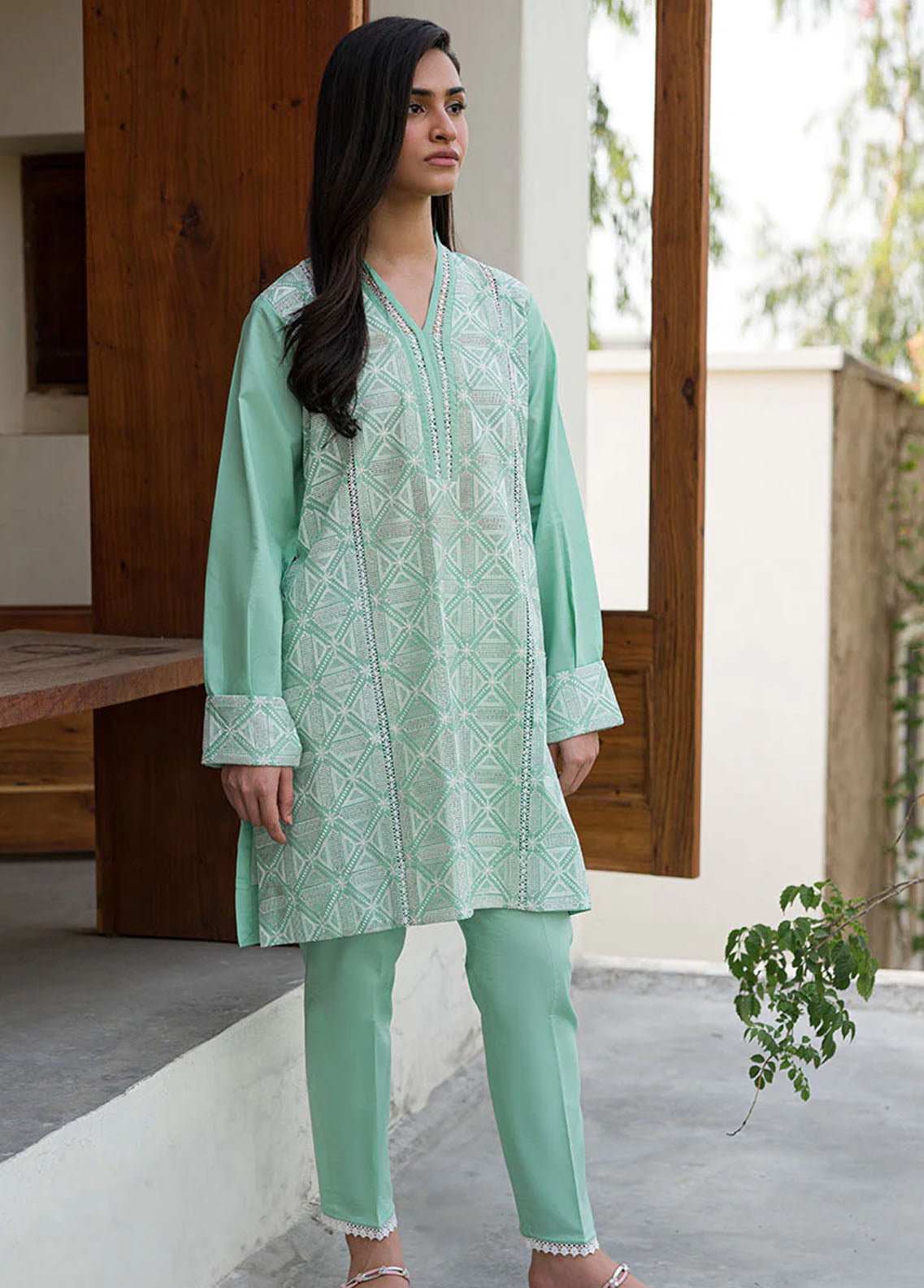 Mushq Pret Embroidered Cotton 2 Piece Suit MPBEM230111 Primrose