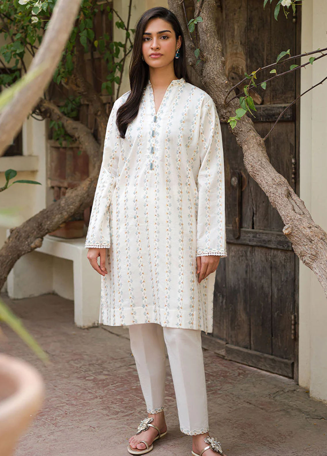 Mushq Pret Embroidered Cotton 2 Piece Suit MPBEM230113 Sunflower Bliss