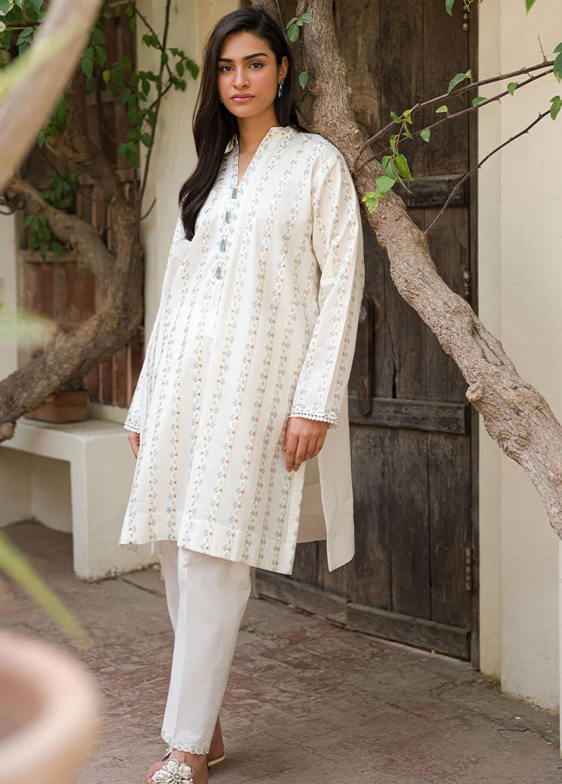 Mushq Pret Embroidered Cotton 2 Piece Suit MPBEM230113 Sunflower Bliss