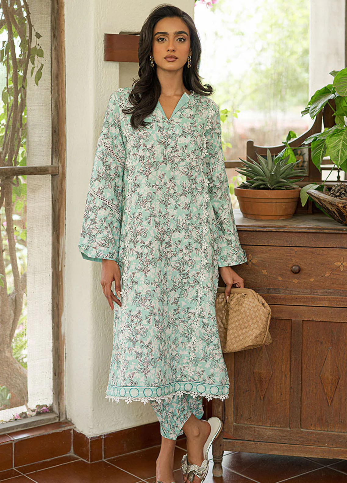 Mushq Pret Printed Cotton 2 Piece Suit MQ23BP MPBPR230105 Mallow