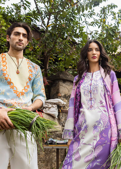 Mushq Embroidered Lawn Suits Unstitched 3 Piece D-5A Fabola