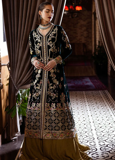 Mushq Embroidered Velvet Suit Unstitched 3 Piece MPS-03 Nostalgic Shadows - Formal Collection